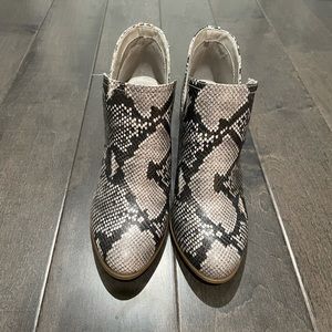 Snake skin booties
